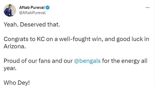 The Cincinnati mayor tweeted that Travis Kelce deserved a dig