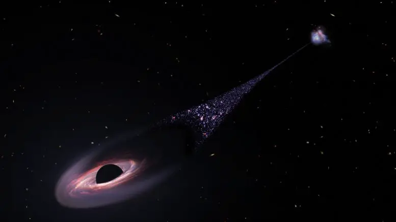 Description of a runaway supermassive black hole